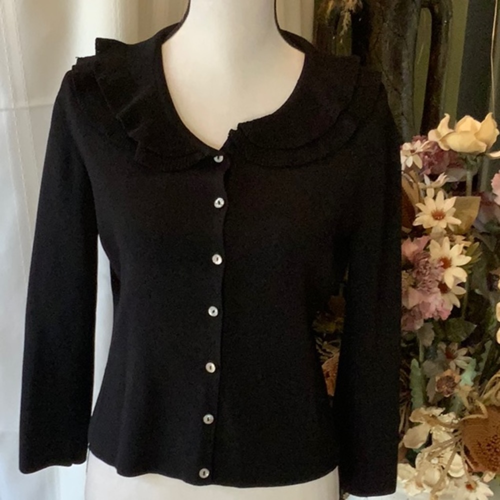 Michelle Nicole Sweater double ruffles on collar